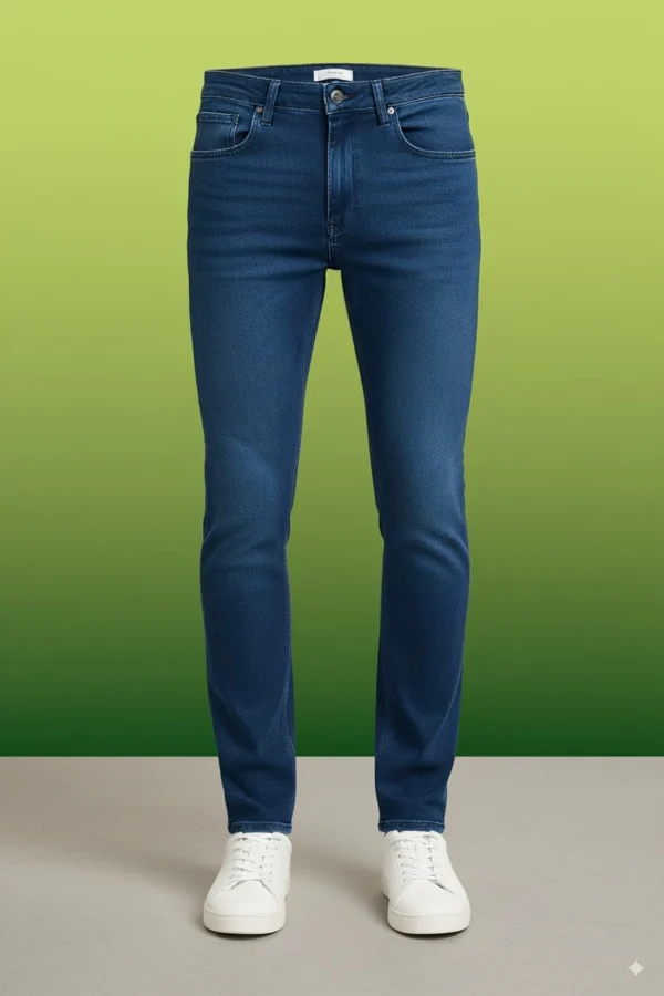 Soft-Washed Sky Blue Denim Pant – Signature Slim Fit