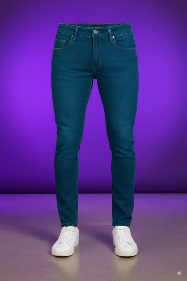 Premium Deep Ocean Blue Denim Pant – Sleek Slim Fit