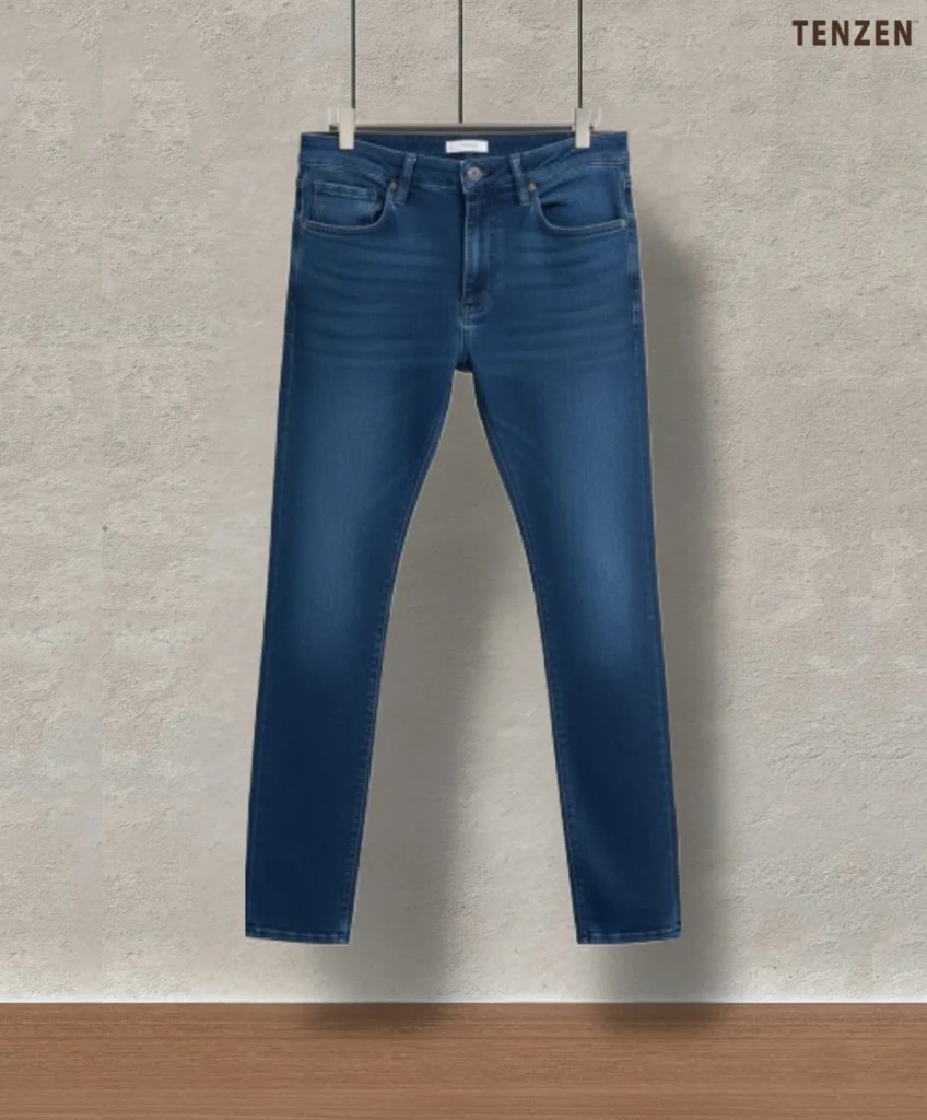 Soft-Washed Sky Blue Denim Pant – Signature Slim Fit