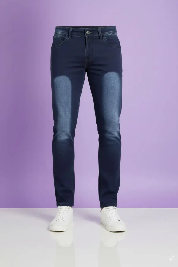Slim Fit Denim Pant – Stylish Washed Navy Edition