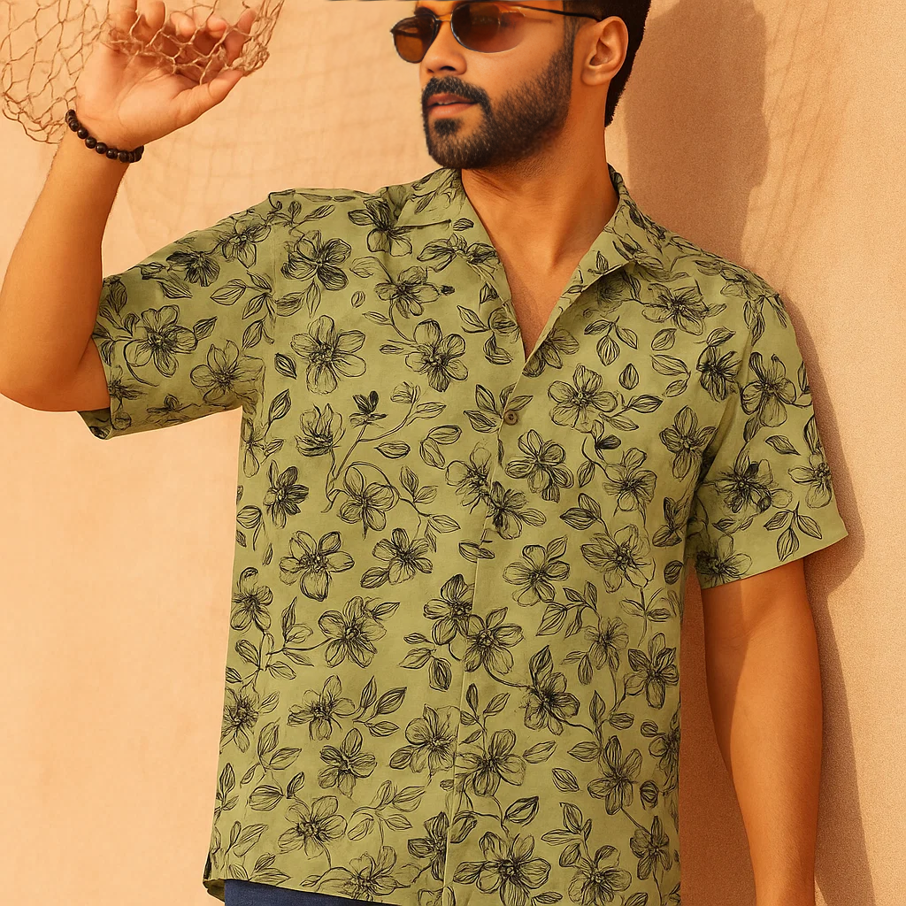 Premium Cuban Collar Half Shirt