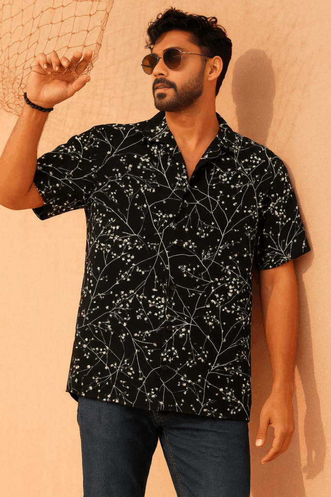 Premium Cuban Collar Half Shirt