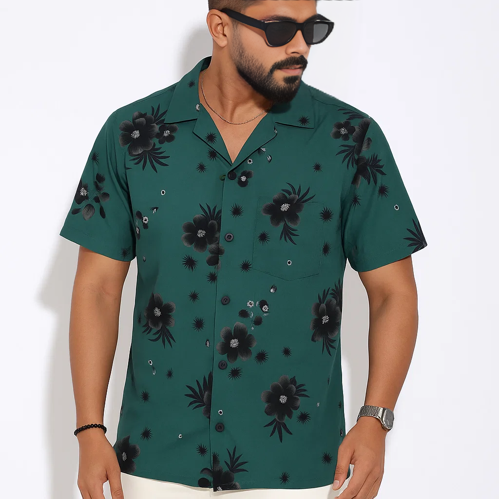 Premium Cuban Collar Half Shirt