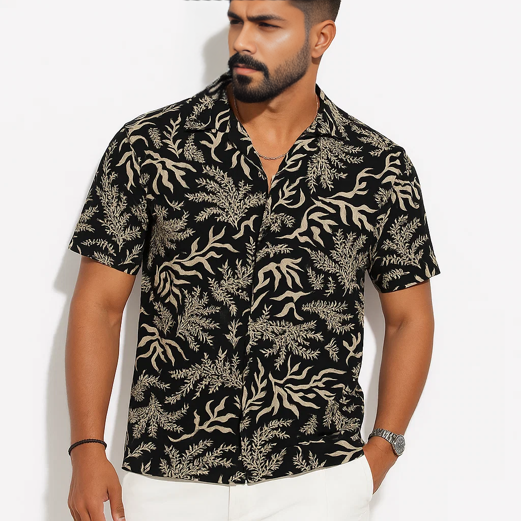 Premium Cuban Collar Half Shirt