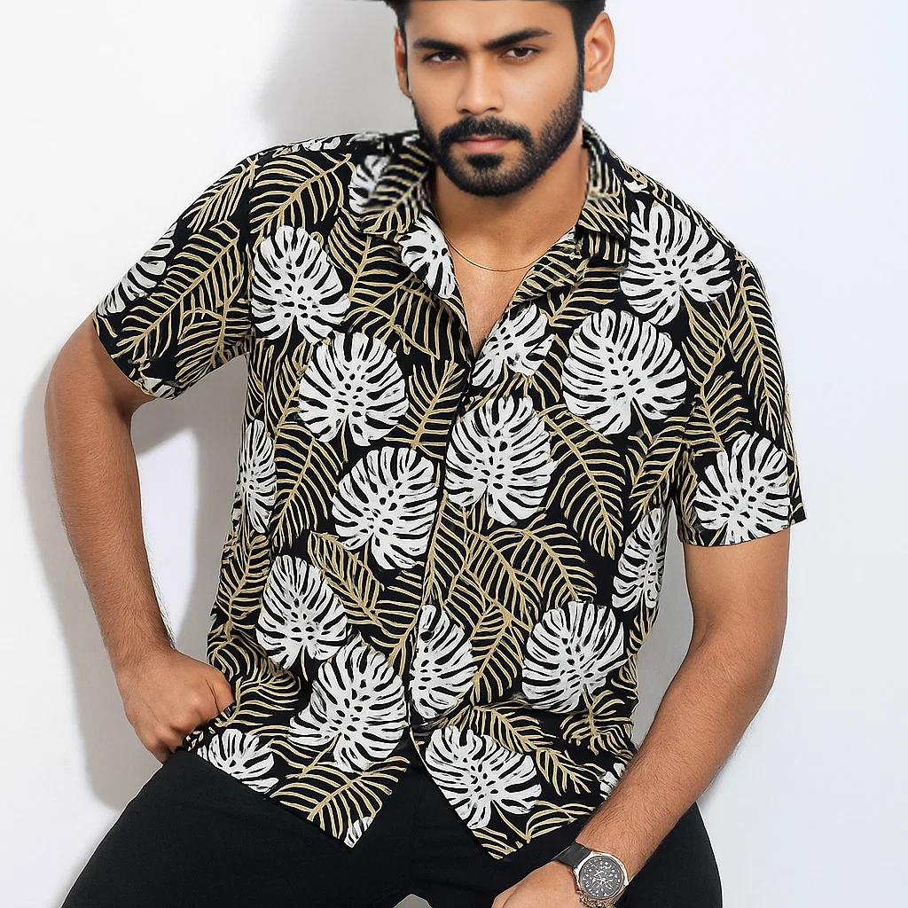 Premium Cuban Collar Half Shirt