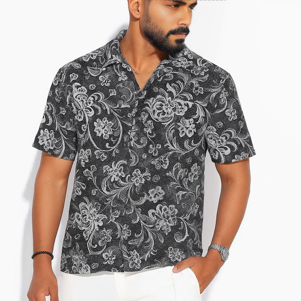Premium Cuban Collar Half Shirt