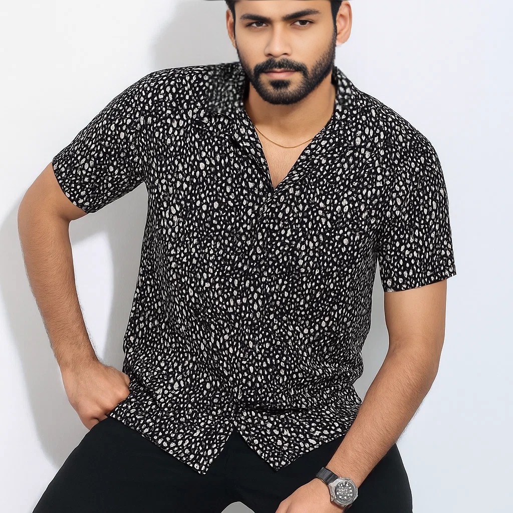Premium Cuban Collar Half Shirt