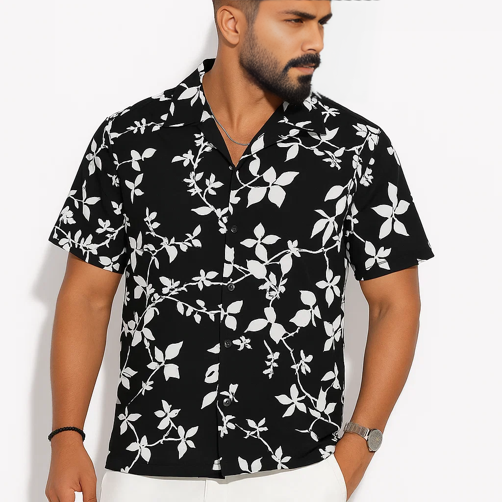 Premium Cuban Collar Half Shirt